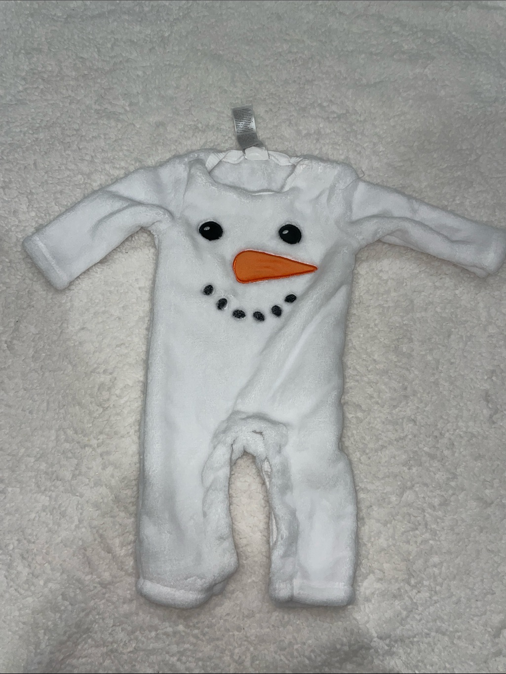 Baby Starters White Fleece Snowman One-Piece